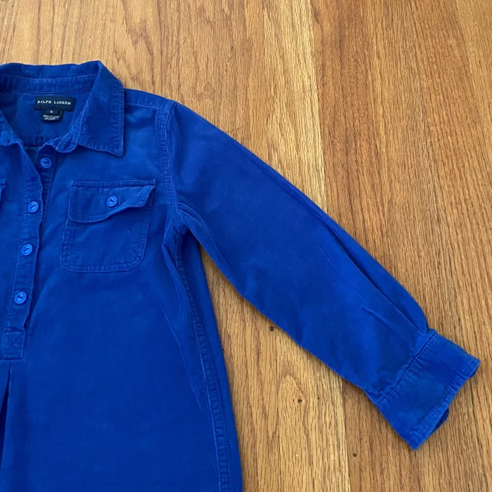 Ralph Lauren Cotton Corduroy Royal Blue Dress